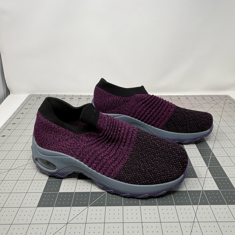 NWOT Slow Man Women's Walking Mesh SlipOn Air Cushion Sock Shoes Sz 8.5 (OEFNMY) - Picture 3 of 6